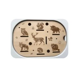 Insert sensoriel animaux de la forêt en bois pour jeu d’association et langage enfant