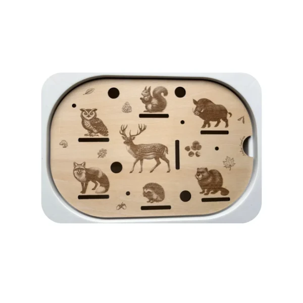 Insert sensoriel animaux de la forêt en bois pour jeu d’association et langage enfant