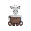 Cadre photo en bois en forme de girafe tenant une photo d’enfant