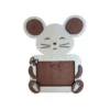 Cadre photo en bois en forme de souris tenant une photo d’enfant