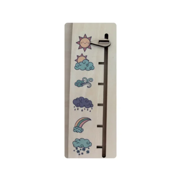 Calendrier du temps - tableau éducatif en bois - météo