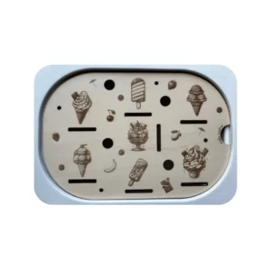 Insert sensoriel en bois glaces à composer avec cornets et esquimaux pour jeu de motricité fine enfant