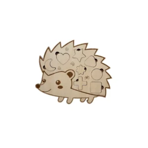 Puzzle en bois en forme de hérisson avec formes à encastrer, jeu éducatif de tri et motricité fine pour enfant