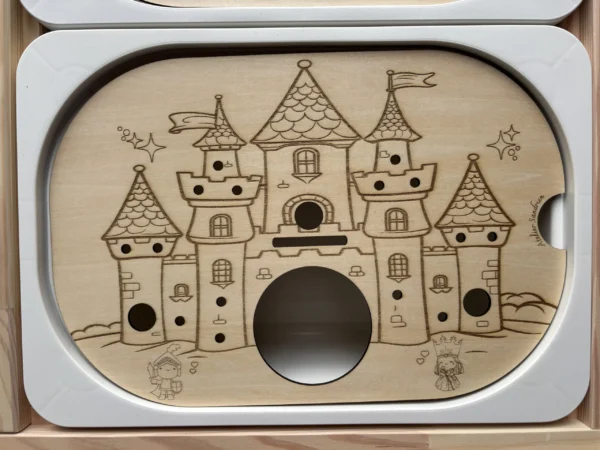 Insert sensoriel en bois - le monde des princesses