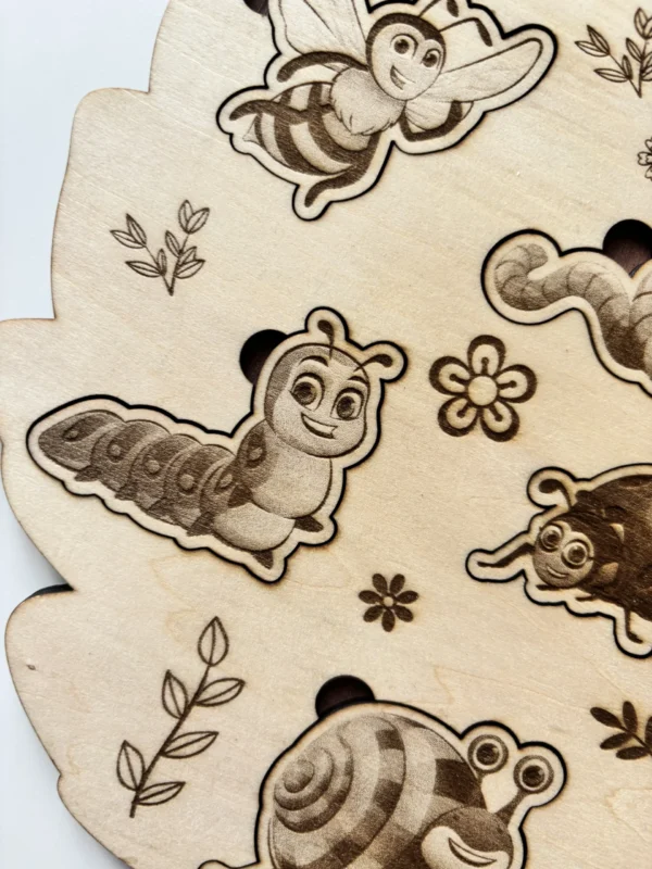 Zoom Puzzle en bois - Les insectes