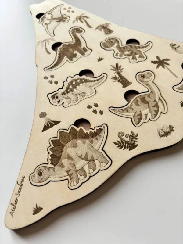 Détail Puzzle en bois - Les dinosaures
