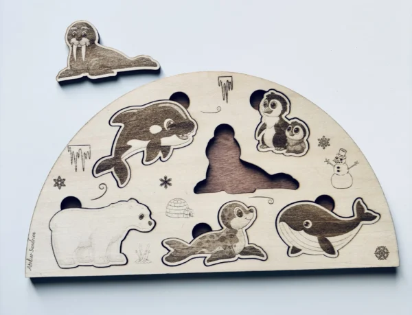 Zoom Puzzle en bois - Les animaux arctiques une pièce détachée