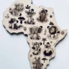 Puzzle en bois - Les animaux de l'Afrique sur la carte de l'Afrique