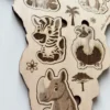 Puzzle en bois - Les animaux de l'Afrique sur la carte de l'Afrique - zoom