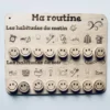 Tableau éducatif en bois - Ma routine matin et soir