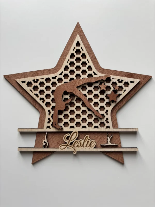 Plaque de porte Gymnastique personnalisée en bois