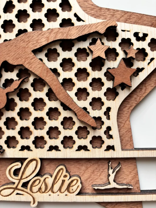 Plaque de porte Gymnastique personnalisée en bois