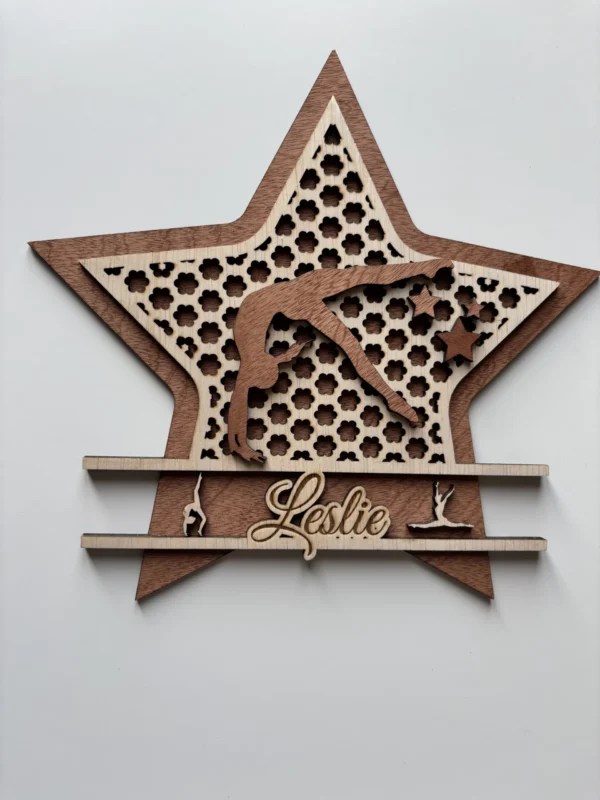 Plaque de porte Gymnastique personnalisée en bois