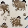 Puzzle forme feuille en bois - Les animaux de la forêt - détail