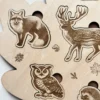 Puzzle forme feuille en bois - Les animaux de la forêt - zoom sur les gravures