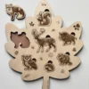 Puzzle forme feuille en bois - Les animaux de la forêt - le renard à côté