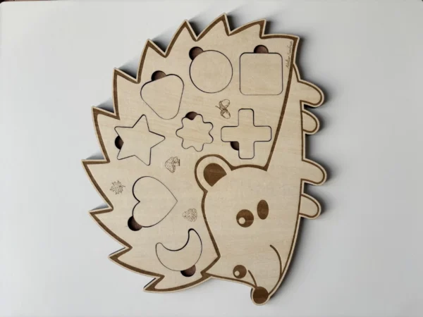 Puzzle en bois - Hérisson - forme géométriques