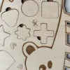 Puzzle en bois - Zoom sur le corps du Hérisson - vues des pièces coeur, étoile...