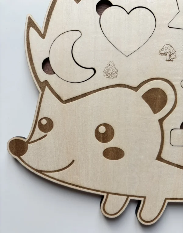 Puzzle en bois - Zoom sur la tête du Hérisson