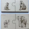 Duo puzzle en bois Safari - zoom familles éléphant...