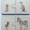 Duo puzzle en bois Safari - zoom
