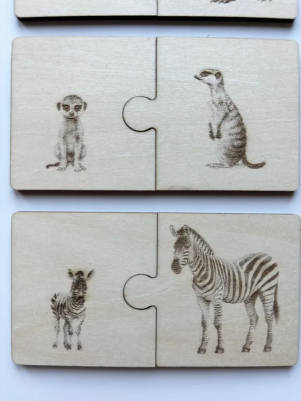Duo puzzle en bois Safari - zoom