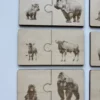 Duo puzzle en bois Safari - zoom familles hippopotame, gnou, gorille