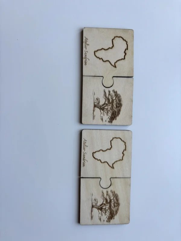Duo puzzle en bois Safari - dos des pièces