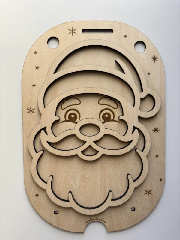 Insert sensoriel en bois - Père Noël à remplir