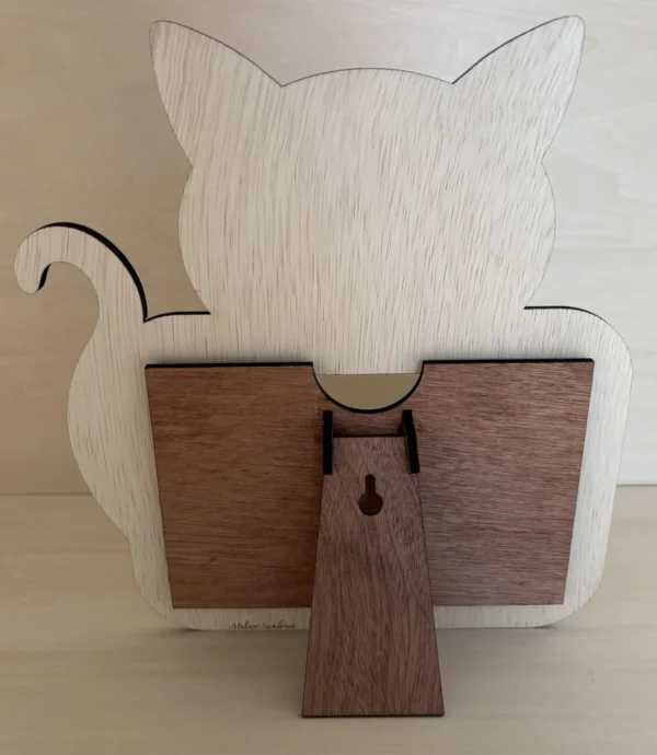 Cadre photo en bois - Chat