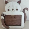 Cadre photo en bois - Chat