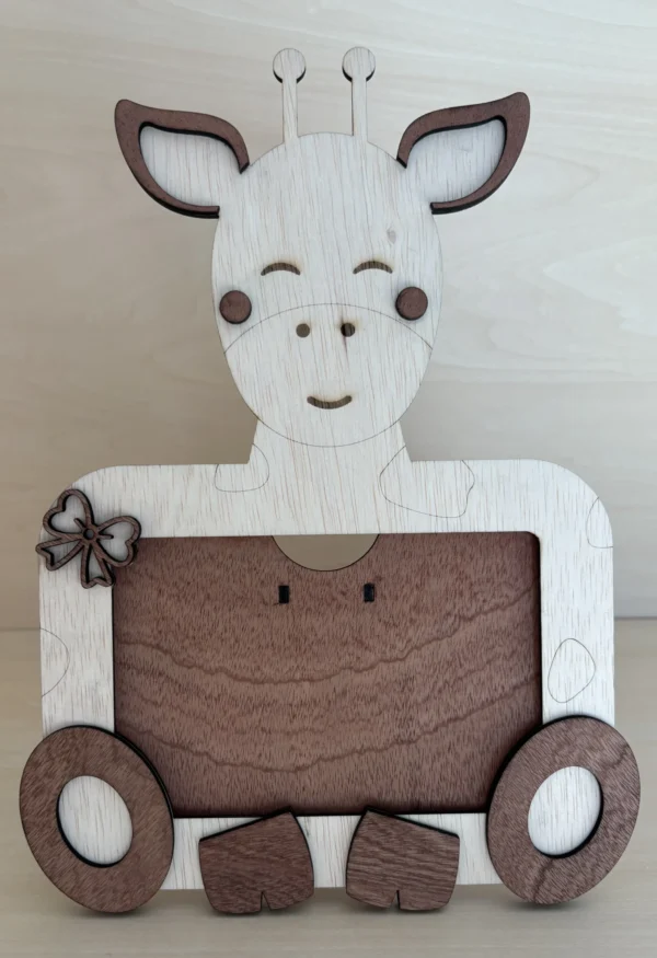 Cadre photo en bois - Girafe