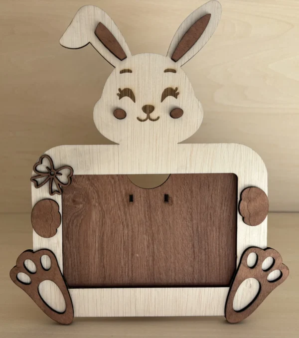 Cadre photo en bois -  Lapin