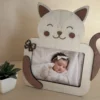 Cadre photo en bois - représentant un chat 2 couleurs de bois