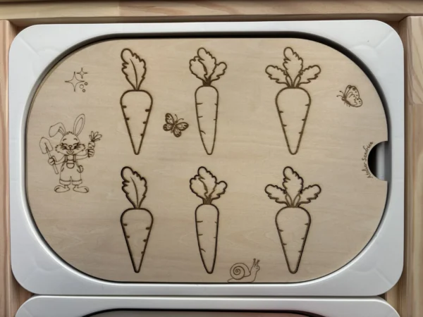 Insert sensoriel en bois - Jardin de carottes