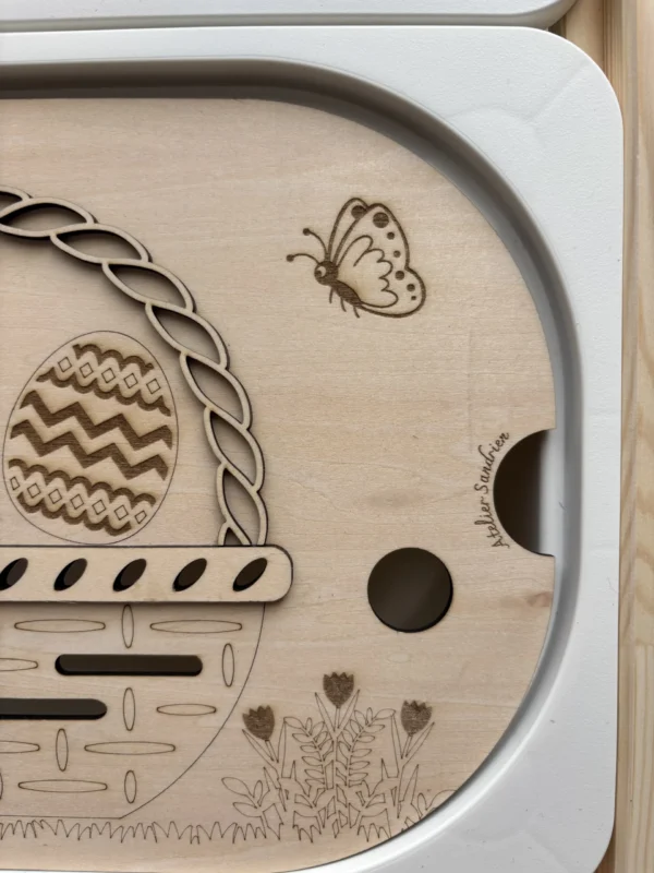 Insert sensoriel en bois - Chasse aux œufs de Pâques