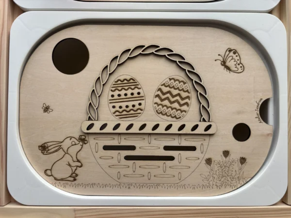 Insert sensoriel en bois - Chasse aux œufs de Pâques