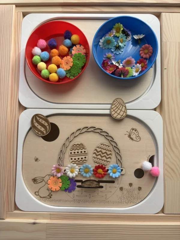 Insert sensoriel en bois - Chasse aux œufs de Pâques