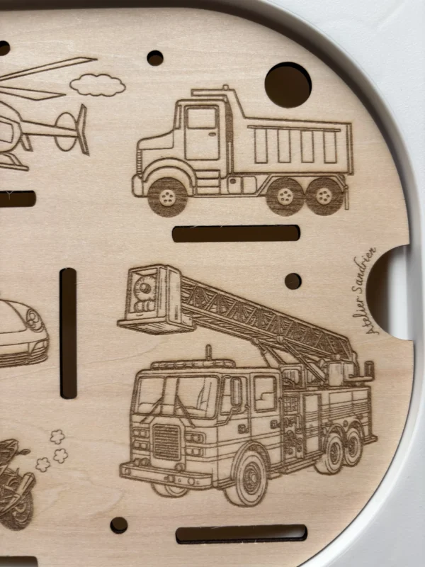 Insert sensoriel en bois - Transports du quotidien