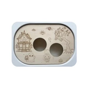 Insert sensoriel Halloween en bois avec trous pour transvasement et motricité fine