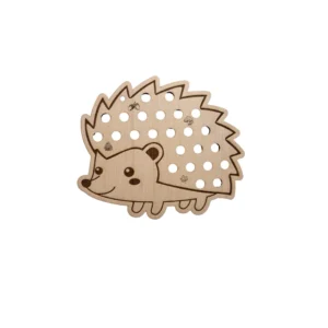 Jeu de laçage en bois en forme de hérisson avec trous pour enfiler un lacet, activité de motricité fine pour enfant