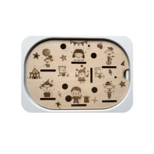 Insert sensoriel cirque en bois pour jeu d’imagination et motricité fine enfant