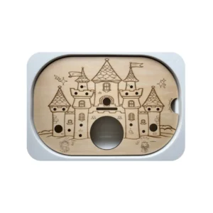 Insert sensoriel en bois château de princesses pour jeu de narration et d’exploration