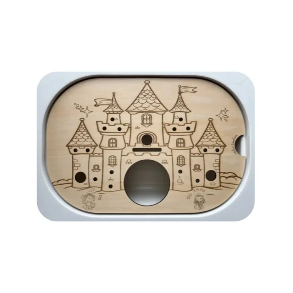 Insert sensoriel en bois château de princesses pour jeu de narration et d’exploration
