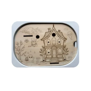 Insert sensoriel en bois - maison hantée halloween - association visuelle