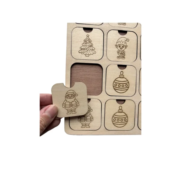 Noël - Jeu de mémoire en bois