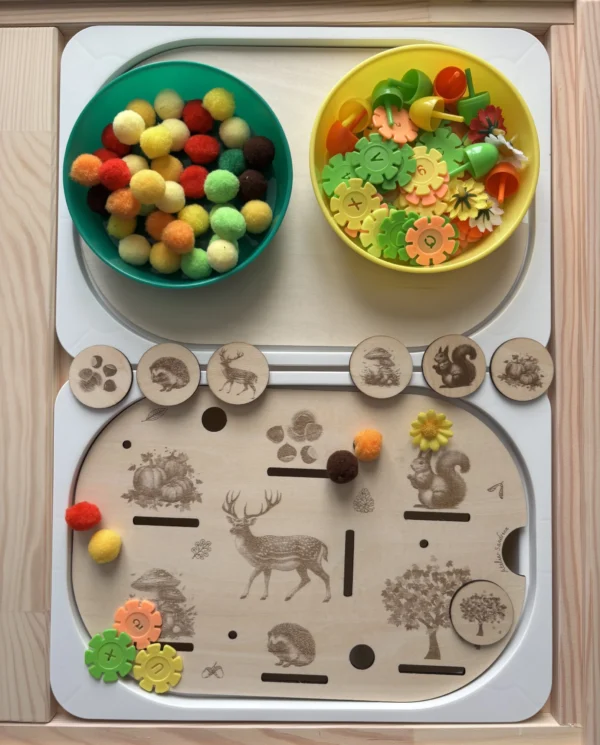 Insert sensoriel en bois - Découverte d'automne