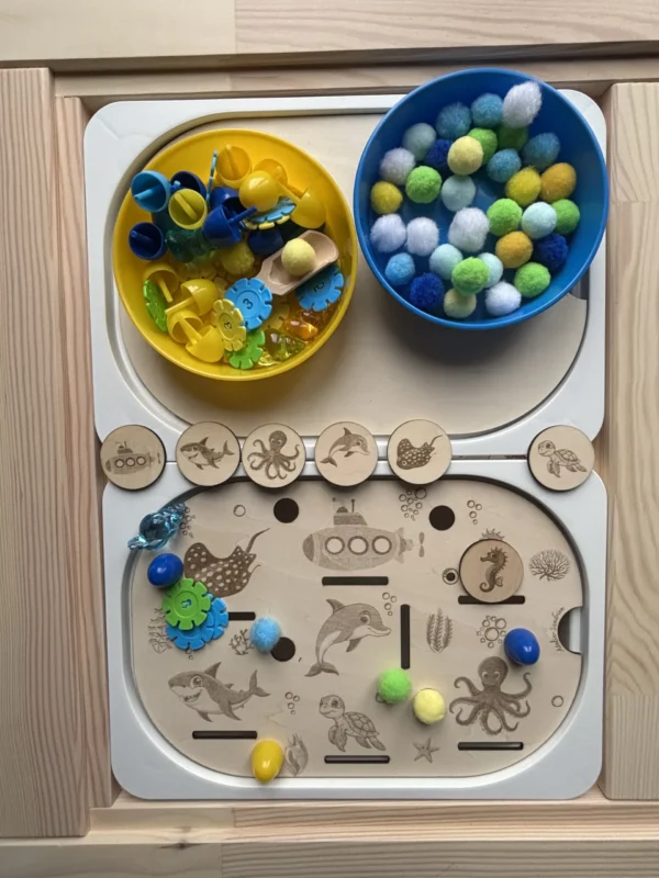 Insert sensoriel en bois - Univers sous-marin