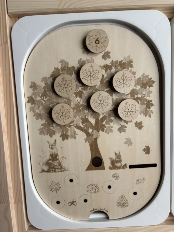 Insert sensoriel en bois - Arbre à feuilles (scratch)