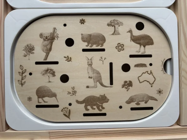 Insert sensoriel en bois - Les animaux d'Australie